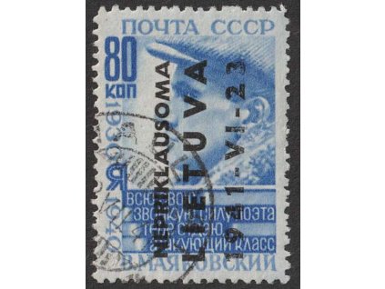 Lietuva, 1941, 80 K modrá, MiNr.9, razítkované