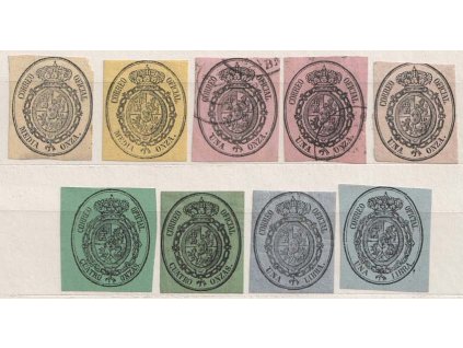 1855, služební série, 9 ks, varianty, Nr.5-8, */(*) ,dv