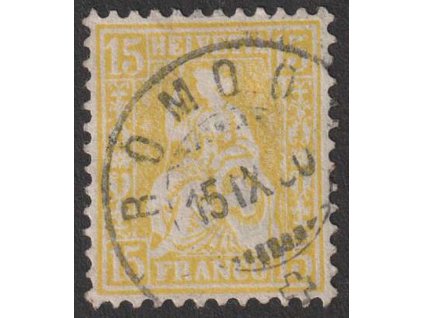 1867, 15 C Helvetia, MiNr.31, razítko