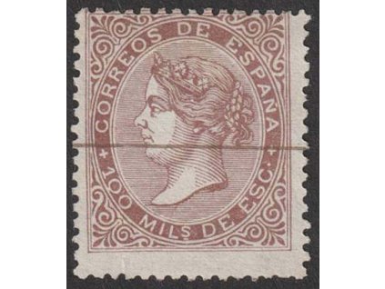 1868, 100 M Isabela, MiNr.94, znehodnoceno škrtem