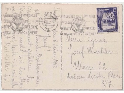 Generalgouwernement, 1942, DR Krakau, pohlednice