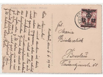 Generalgouwernement, 1940, DR Krakau, pohlednice