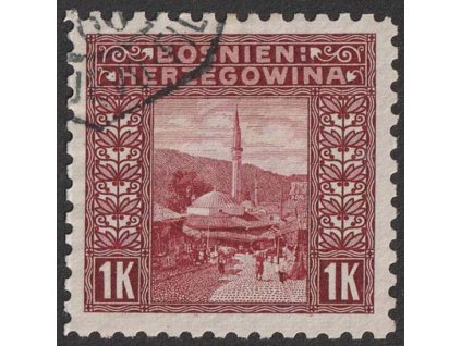 1906, 1 Kr Mešita. L 9 1/4, MiNr.42C, razítkované