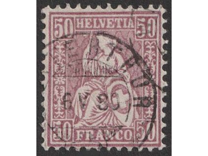 1867, 50 C Helvetia, MiNr.35, razítkované