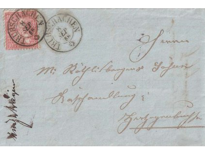 1868, DR Trubschachen, skládaný dopis vyfr. zn. 10 C