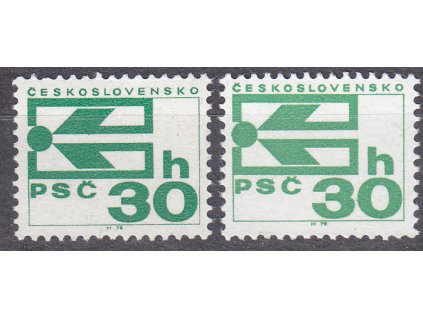 1976, 30h Svitková, 2 ks - tmavozelená a světle zelená, Nr.2216a,b, **