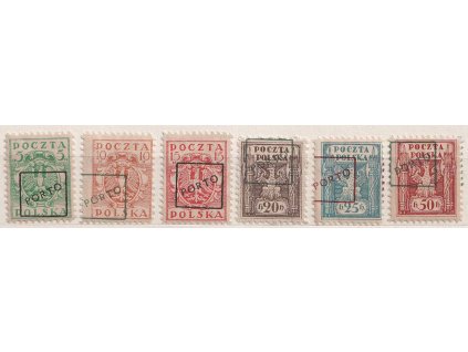 1919, 5-50 H Orel, 6 kusů známek s přetiskem Porto, *