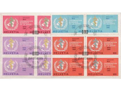 1975, OMS/WHO, 30-100 C série, MiNr.36-39, razítko