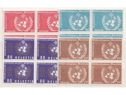 1973, OMM/WMO, 30C-1Fr série,  MiNr.10-13, **