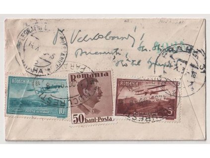 1936, DR Bucuresti, let. dopis zasl. do ČSR, malý formát