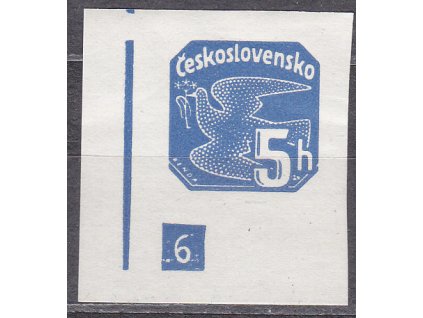 1937, 5h modrá, roh. kus s DČ 6 - přerušený rám, Nr.NV15, **