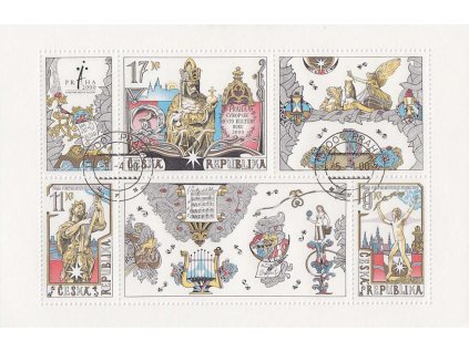 2000, 9-17 Kč aršík Praha, Nr.A250-52, razítkované