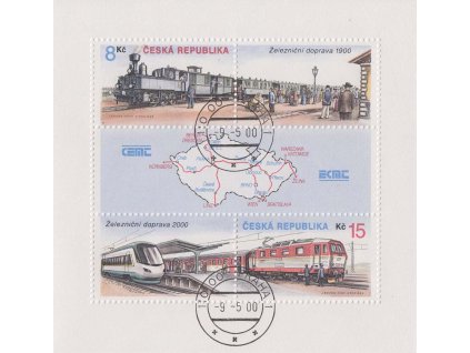2000, 8-15 Kč aršík Doprava, Nr.A254-55, razítkované
