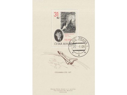 2005, 31 Kč aršík Petr Ginz, Nr.A422, razítkované