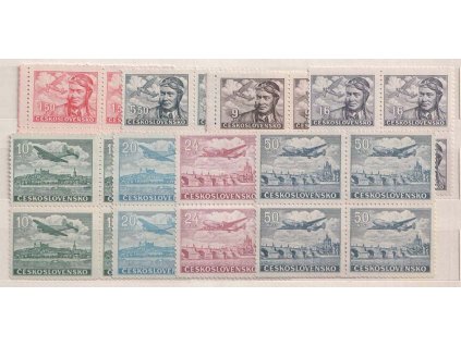 1946, 1.50-50 Kčs letecké, 4bloky, Nr.L17-24, **