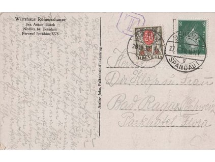 1930, DR Berlin, pohlednice zaslaná do Švýcarska