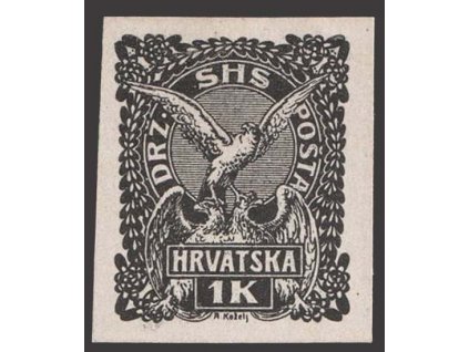 1919, 1 Kr Sokol, ZT na křídovém papíru, MiNr.95, (*)