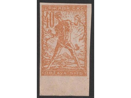 1919, 40 Vin žlutooranžová, nezoubkovaná, kat. Nr.106U, **
