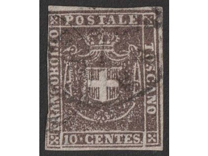 Toskana, 1860, 10 C Znak, MiNr.19, razítkované