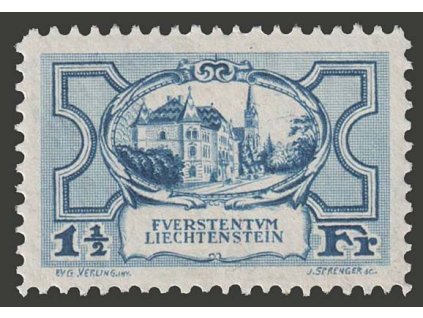 1924, 1 1/2 Fr Kostel, MiNr.71, * po nálepce