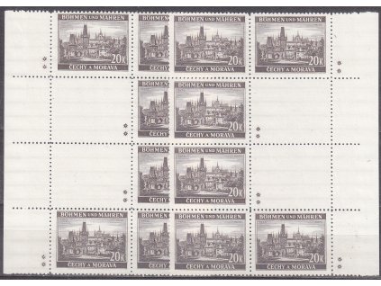 1940, 20K Praha, L+P svislé podkovy, křížky, Nr.49, **