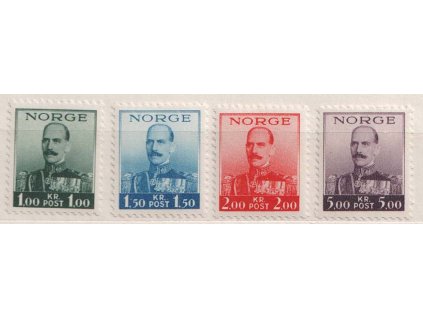 1937, 1-5 Kr Král Haakon, MiNr.191-94, **