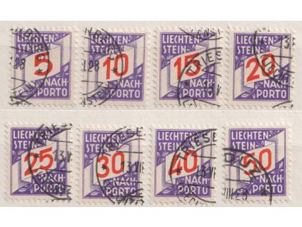 1928, 5-50 Rp doplatní série, MiNr.13-20, razítkované