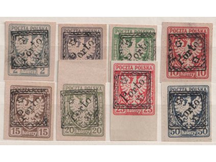 1919, 2-50 H s přetiskem PORTO, (*) , 8 kusů