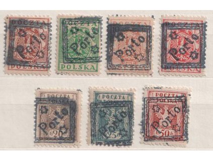 1919, 5-50 H s přetiskem Porto, 7 kusů, * po nálepce