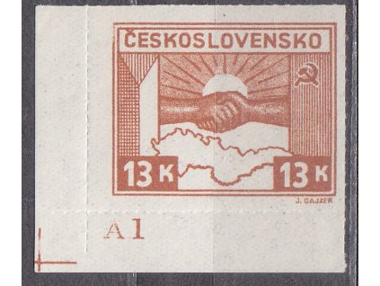 1945, 13K Košické, roh. kus s DČ A1, Nr.358, **