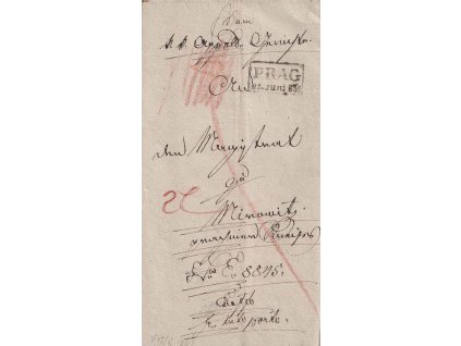 Prag, 1832, skládaný dopis zasl. do Mirovic, hezký kus