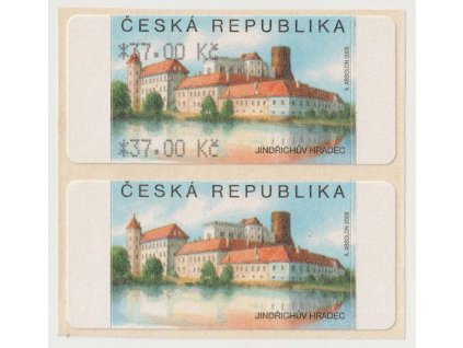 2008, 37 Kč Jindřichův Hradec, posun hodnoty 37 Kč, **