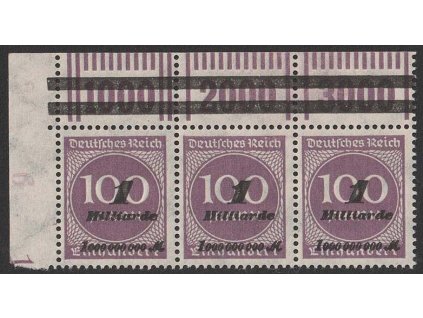 1923, 1 Mrd/100 Mk s přetiskem okraje (Leipzig), **