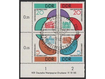 1962, 5-20 Pf soutisk Světové hry, kat. MiNr.901-4, razítko
