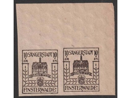 Finsterwalde, 1946, 10 Pf Radnice, posun molety, MiNr.6F, **