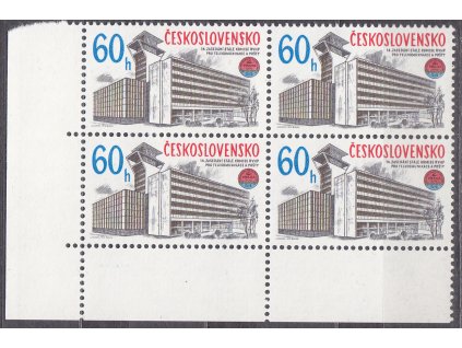 1978, 60h ústředna, rohový 4blok s DV - červená skvrna v "S", Nr.2315, **