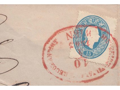 1860, 15 Kr Franc Josef, MiNr.22, červené razítko