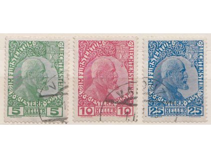 1912, 5-25 H série Johan, MiNr.1-3, razítkované, 5 H dv