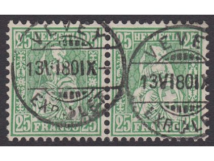 1867, 25 C Helvetia, 2páska, MiNr.32, razítkované