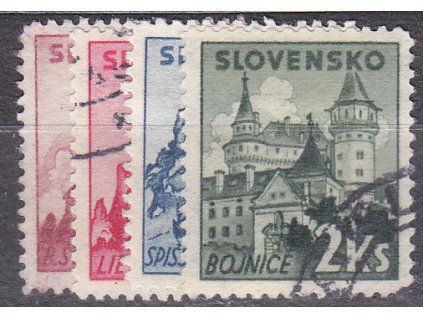 1941, 1.20-2Ks Slovenské hrady a zámky, série, Nr.52-5, razítkované, ilustrační foto