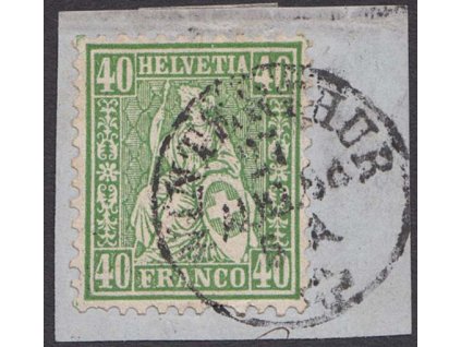 1862, 40 C Helvetia, výstřižek, MiNr.26