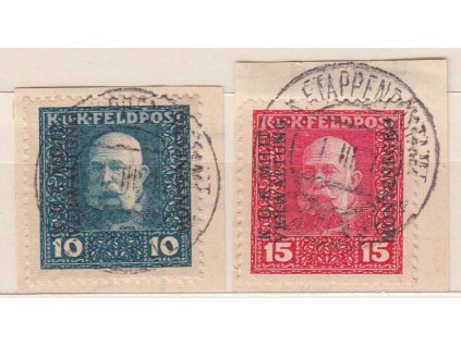 Montenegro, 1917, 10-15 H série, výstřižky, MiNr.1-2