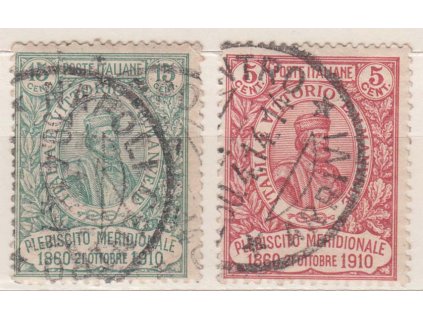 1910, 5-15 C série Garibaldi, MiNr.97-98, původní lep