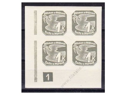 1K šedá, roh. 4blok s DČ 1, Nr.NV9, **