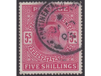 1902, 5 Sh Edward, MiNr.116A, razítkované, dv růžek