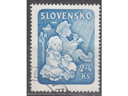 1944, 2Ks Dětem, známka z aršíku, Nr.119, razítkované, ilustrační foto