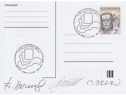 Cigánik, Horniak, podpisy na kartě z roku 1997