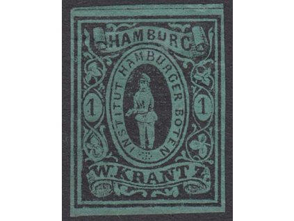 Hamburg, 1863, 1 Sch Boten-Marken, MiNr.7, (*) lom