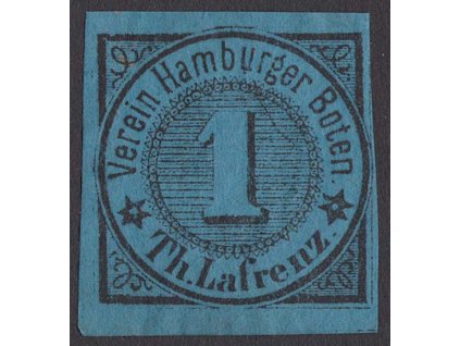 Hamburg, 1863, 1 Sch Boten-Marken, MiNr.13, (*) lom