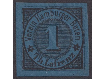 Hamburg, 1863, 1 Sch Boten-Marken, MiNr.13, (*) dv roh